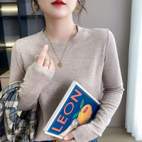 Spot 2022 Spring and Autumn New Knitwear Womens Round Neck Korean-style Loose Inner Sweater Womens All-match Base Shirt 2023