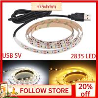 N73VHRHM 1ชิ้นสาย LED ไฟกระแสตรง5โวลต์ตกแต่งบ้านแสงสีขาวโทนอุ่น USB โคมไฟแถบ0.5M-5M SMD 2835พื้นหลังทีวี LED