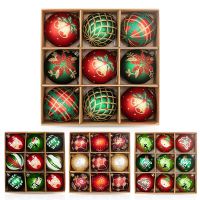9pcs/Set Christmas Ball Ornaments Plastic X mas Tree Decoration Adornos Navidad 2022 Festive Party Supplies Polystyrene Baubles