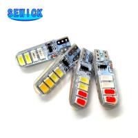 T10โคมไฟ LED แฟลชรถยนต์สี100ชิ้น5630 8Smd โคมไฟแฟลชสีคู่ T10อุปกรณ์หลอดไฟรถซิลิโคน