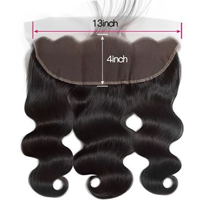 13X4ลูกไม้ด้านหน้าปิดเฉพาะ Body Wave HD ลูกไม้โปร่งใสด้านหน้าปิดผมเด็ก Pre Plucked Bleached Knots เล็กน้อย