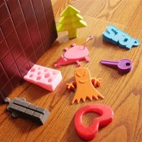 【LZ】▬  1PCS Cute Cartoon Leaf Style Door Stopper Silicon Doorstop Safety For Baby Home Decoration