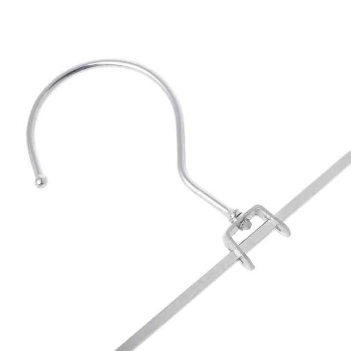 10pcs-stainless-steel-pants-skirt-racks-hanger-clothing-wardrobe-hangers-with-2-clips-adjustable-trousers-clamp-holder-container-clothes-hangers-pegs