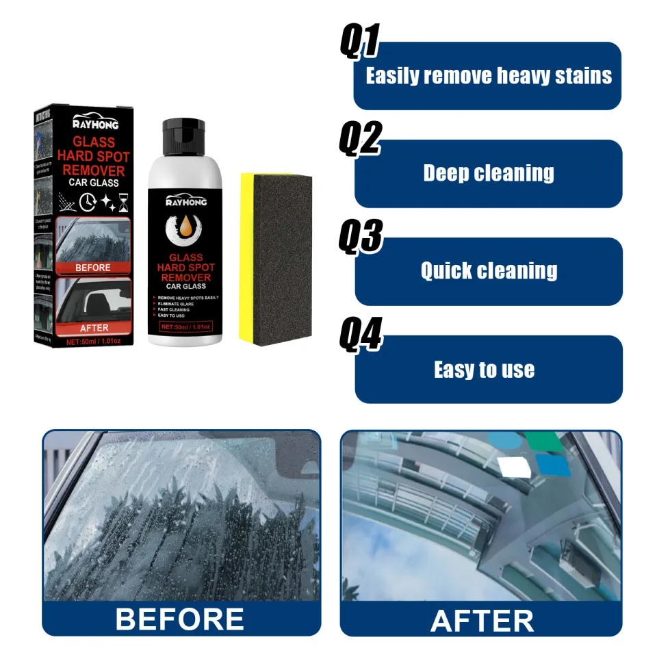 Car Glass Oil Film Stain Remover Polishing Cleaning Bathroom