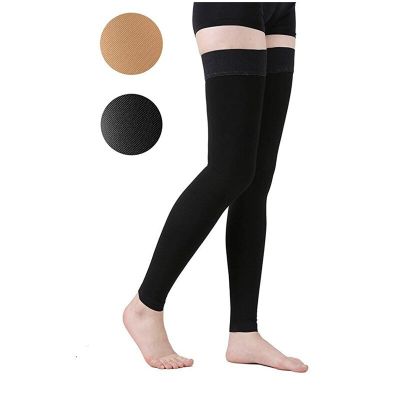 2pcs Thigh High Medical Compression Stocking Footless 20-30mmHg Compression Socks Varicose Veins Stocking for Men Women S-3XL