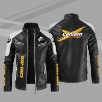 เสื้อแจ็กเก็ตหนัง แขนยาว กันฝน กันลม ลายโลโก้ Canam Spyder สําหรับขี่รถจักรยานยนต์