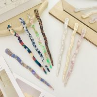 【YF】¤❄  Fashion Hair Sticks Hairpin Marble Texture Acetate Clip Pin Accessories