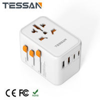 TESSAN GaN III 65W Universal Travel Adapter with 2 USB Ports &amp; 2 USB-C PD, International Charger Fast Charging Adaptor, Worldwide Wall Charger with Type-C Fast Charger for iPhone,Samsung,Laptops,  65W GaN Charger charger type c adapter