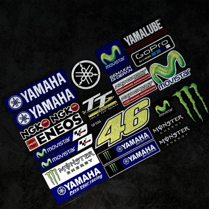 yamaha-สติกเกอร์สะท้อนแสง-monster-หมวกกันน็อคตกแต่งรถจักรยานยนต์อุปกรณ์เสริมสำหรับ-yamaha-ss110-y100-ss2-y80-y15-f310-nvx-r15