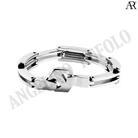 ANGELINO RUFOLO Bracelet ดีไซน์ Spring Chain สร้อยข้อมือผู้ชาย Stainless Steel 316L(สแตนเลสสตีล)คุณภาพเยี่ยม สีเงิน