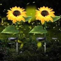 1-3pc Sunflowers Outdoor Garden Solar Lamps Waterproof Solar Simulation Flower Light Landscape Durable Portable for Garden Decor