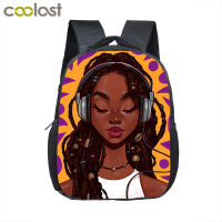 Cartoon Afro Girl with Crown Backpack Children School Bags Black Girls Boobag Kids Kindergarten Backpack Baby Toddler Bag Gift
