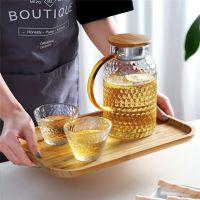 1500Ml Water Pitcher Glass Water Pot Heat Resistant Water Jug and Glass Set Square Kettle Boiling for Tea Chaleira Glass Jug