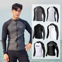 WDFPLAY mens UV Sun Protection Long Sleeve Rash Guard Wetsuit Swimsuit Top Diving Suit Men Split Long-Sleeved Trousers Sunscre