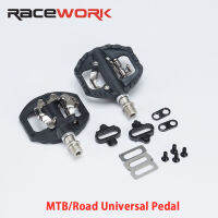 RACEWORK แป้นถีบจักรยานเสือภูเขา SPD-A530,ที่เหยียบจักรยานเสือหมอบทำจากไนลอนแข็งแรงทนทานใช้งานได้สองแบบล็อกอัตโนมัติ