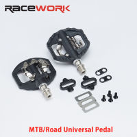 RACEWORK SPD-A530จักรยานเสือภูเขาเหยียบ2 In 1ลื่นล็อคเหยียบกับ SH51พุก MTB จักรยานล็อคเหยียบและทางหลวงเหยียบแบน