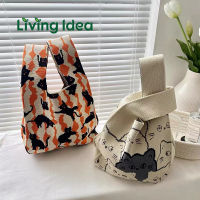 Living idea : กระเป๋าไหมพรมลายน้องเหมียว เนื้อไหมพรมทอแน่น สไตล์เกาหลีเกาใจ ถือเกร๋ๆ handbag