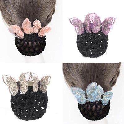 Nurse head flower hair net new air hostess hotel staff fashion dual-use butterfly hair clips with accessories