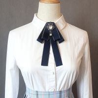 【cw】 and Korean Department Advanced Rhinestone Female Bow Tie Vocational College Uniform Shirt Collar Jewelry ！