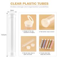 10Pcs Clear Embellishment Storage Tubes Can Put In Small Ornaments Candies or Others with Empty Transparent Beads Containers