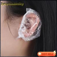 SYRUPSHADDOCKING 50/100pcs ซาลอน โปร่งใส ฝักบัวอาบน้ำ กันน้ำ เครื่องมือย้อมผม ที่ครอบหู ที่ปิดหูแบบใช้ครั้งเดียว ที่ครอบหูแบบใช้แล้วทิ้ง ถุงพลาสติก