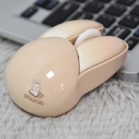 ZZOOI 2.4g Wireless Mouse Cute Kawaii Rabbit Shape Mice Ergonomic 3D Office Mute Mouse for Kid Girl Gift for Desktop Computer Laptop