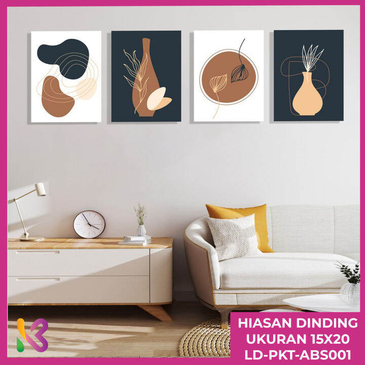 Hiasan Dinding Paket 1 Set Wall Decor Abstrak Minimalis Poster Kayu ...