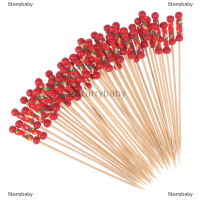 Star ไม้ไผ่ง่ามสำหรับค็อกเทลส้อมผลไม้100ชิ้น/แพ็ค