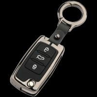 ✷❆✱ Car Zinc Alloy Key Case For Skoda Octavia A5 Superb Fabia Yeti Seat For VW Tiguan Passat B6 Polo Golf 6 7 T-Roc Seat Keychains