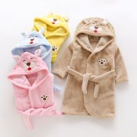 Kids Bathrobe Nightgown Thick Warm Robe Winter Unisex Plush Pajamas Cartoon Animal Tiger Panda Flannel Bath Robe Sleepwear