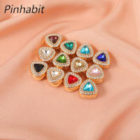 Pinhabit เข็มกลัดติดผ้าพันคอผ้าไหมประดับเพชรรูปหัวใจหรูหราทันสมัยเรียบง่ายเข็มกลัดแฟชั่น