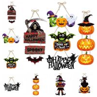 SGFGFGDF ฮาโลวีน halloween accessories ที่แขวนแขวน จี้ค้างคาวฮาโลวีน พร้อมเชือกด้วย กระดาษสำหรับตกแต่ง โครงกระดูกประตูแขวน การตกแต่ง DIY การป้องกันแสงแดด ฟักทองกระดาษแขวน บาร์บาร์บาร์