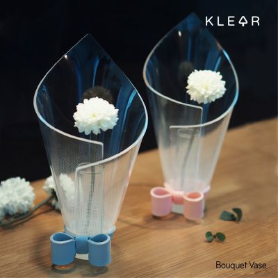 KlearObject Bouquet Vase แจกันอะคริลิครูปทรงช่อดอกไม้ สไตล์มินิมอล มินิมอล แจกันมินิมอล แจกันแต่งห้อง แจกัน แจกันโบว์ ใส่ดอกไม้ กระถางดอกไม้