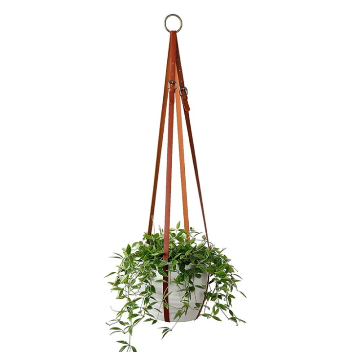 Leather Plant Hanger Hanging Planter Flower Pot Holder Decor For Indoor