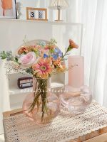 ❂◊❡ Light luxury pink glass vase modern minimalist home living room model soft decoration ideas