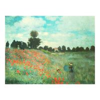 Monet Oil Painting Series Poppies Woman And Little Girl Vintage Character Kraft Paper Poster Bar Cafe Decoration Wall Stickers Drawing Painting Suppli