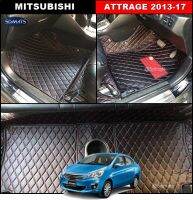 พรมปูพื้นรถยนต์6D MITSUBISHI ATTRAGE 2013-17 พรม6D QX สวยงาม เข้ารูป ปูเต็มคัน 3ชิ้น