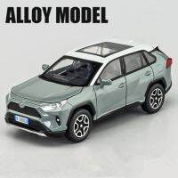 1:32 RAV4 SUV โมเดลรถโลหะผสมรถของเล่นโลหะหล่อจากเหล็กแบบจำลองสูงของสะสมเสียงและแสงของขวัญของเล่นสำหรับเด็ก