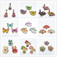 New Color Green Tree Animal Decoration Button 2 Holes Handmade Love Letter Scrapbook Wedding Sewing Accessories Haberdashery