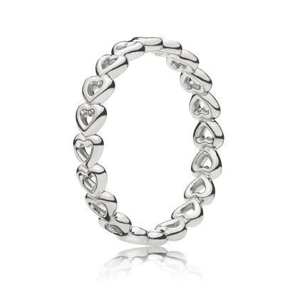 [In stock] แหวนเชื่อมต่อหัวใจสีโรสโกลด์น่ารักรูปหัวใจกลวงอารมณ์โรแมนติกแฟชั่นพับได้สวมแหวนหญิง gift