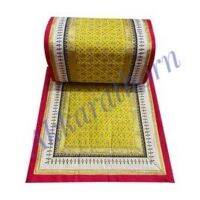 ชุดหมอนอิงหมอนกราบและผ้าอาสนะปูนั่งพระสงฆ์ สีเหลือง (A set of cushions, prostrate pillows and asana cloth for sitting monks)