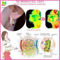 MEMGOUO 2Pairs ที่เจาะรู Lymphcvity แม่เหล็กบำบัดต่างหู กดจุดหู ช่วยเพิ่มการไหลเวียนโลหิต ต่างหูเจอร์เมเนียมน้ำเหลือง ประณีตประณีตประณีต โลหะผสมอัลลอยด์ ต่างหูเม็ดเพชรเพื่อลดน้ำหนัก สำหรับผู้หญิง