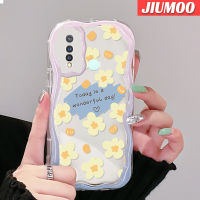 เคส JIUMOO สำหรับ VIVO Y19เคส Y5s ลายดอกไม้สีเหลืองเคสเนื้อครีมนิ่มกันกระแทกเคสโทรศัพท์โปร่งใส TPU ซิลิกาแบบใสเจลป้องกันการตกหล่นฝาครอบป้องกันเลนส์กล้องถ่ายรูป