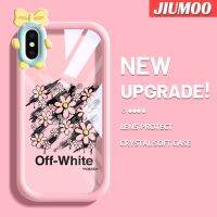 เคส JIUMOO สำหรับ iPhone X Xs Xs Max เคสขนาดเล็กแฟชั่นลายดอกไม้สีสันสดใสน่ารักกล้องมอนสเตอร์น้อยนิ่มสำหรับเลนส์เคสมือถือกันกระแทกแบบใสเรียบง่ายฝาครอบป้องกันซิลิโคนความคิดสร้างสรรค์โปร่งใส