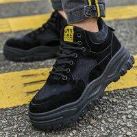 ☸▬ Platform Schoenen Mannen Casual Schoenen Kwaliteit Nubuck Slijtvast Mannelijke Sneakers Lace Up Ademend Werken Schoenen Man Zapatos de Hombre