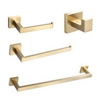 Gold Brushed Accessories Hardware Bar Rail Toilet Paper Holder Rack Dish