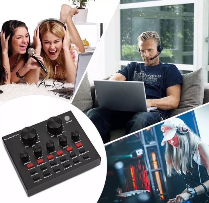 v8-audio-live-sound-card-for-phone-computer-usb-headset-microphone-webcast-bluetooth-มินิเอฟเฟคไมค์-เก็บเงินปลายทางได้