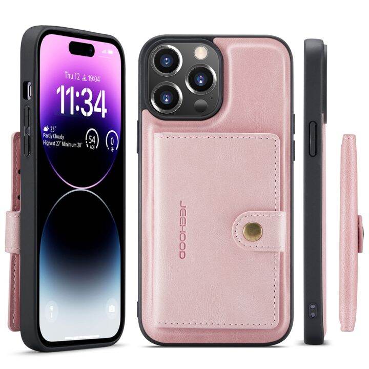 เคสโทรศัพท์ใหม่สำหรับ-iphone-14-13-11-12-mini-pro-max-iphone-6-6s-7-8-plus-se-2022-x-xr-xs-max-เคสฝาช่องเสียบบัตรแม่เหล็กที่ถอดออกได้สุดหรู