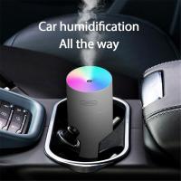 【DT】  hotCar Air Humidifier USB Mist Maker Aromatherapy with Colorful Night Lamp Car Home Colorful Light Large Capacity