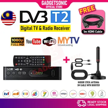 Koqit T10 Free DVB T2 Tuner DVBC H.265 HEVC Main 10 2in1 Remote DVBT2  Decoder Digital Europe DVB-T2 MeeCast TV Stick SET-TOP Box